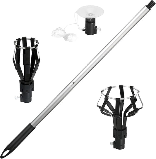 momolove 12FT Light Bulb Changer for High Ceilings, Light Bulb Remover Tool High Ceiling,Light Extension Pole Changer with Baskets and Suction Cup