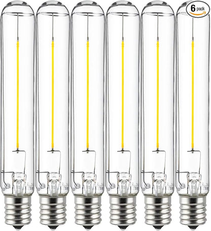 Sunlite LED Filament T6 T6.5 Tubular Light Bulb, 2 Watts (25W Equivalent), 180 Lumens, Intermediate E17 Base, Non-Dimmable, 139 mm, ETL Listed, 2700K Soft White, 6 Count