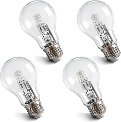 043168787963 78796 Halogen Light Bulb for A19 Types 43 Watt 120V 60 Watt Replacement E26 Thread for Table Lamps 4PCS