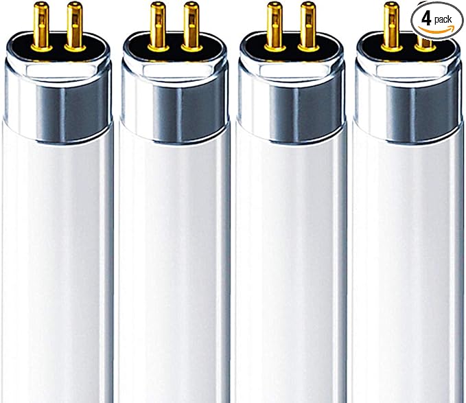 LUXRITE F54T5/841/HO 54W 46 Inch T5 Fluorescent Tube Light Bulb, 4100K Cool White, 4200 Lumens, G5 Mini Bi-Pin Base, LR20770, 4-Pack