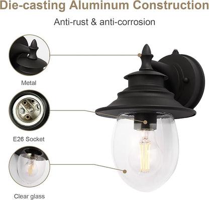 Kalium Outdoor Porch Light Fixtures, Upgrade Sconce Lighting Exterior Wall Sconce Decor for Front Door House