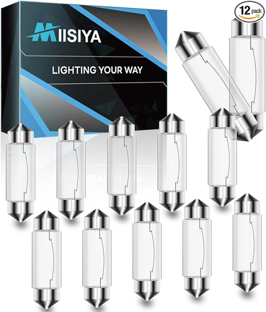 Xenon Festoon Light Bulb 12v 10W Festoon Bulb Under Cabinet Light Bulbs T3 42mm Festoon UnderCabinet Bulb 2700K 12 PCS