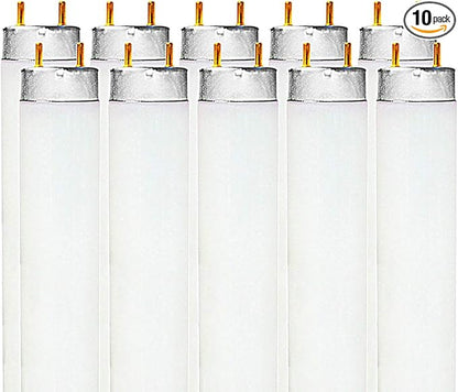 LUXRITE F32T8/841 32W 48 Inch T8 Fluorescent Tube Light Bulb, 4100K Cool White, 2800 Lumens, G13 Medium Bi-Pin Base, LR20732, 10-Pack