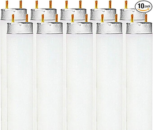 LUXRITE F32T8/841 32W 48 Inch T8 Fluorescent Tube Light Bulb, 4100K Cool White, 2800 Lumens, G13 Medium Bi-Pin Base, LR20732, 10-Pack