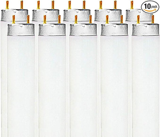 LUXRITE F32T8/865 32W 48 Inch T8 Fluorescent Tube Light Bulb, 6500K Daylight, 2800 Lumens, G13 Medium Bi-Pin Base, LR20735, 10-Pack