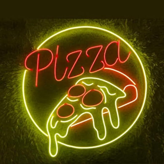 Smelting Pizza Neon Sign, 20inch Led Pizza Light Sign Italian Restaurant Store Décor