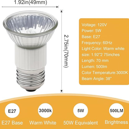 Range Hood Appliance Bulbs E27 Lighting Z0B0011 50W Bulbs for Zephyr Milano Europa Hoods 70mm，Appliance Light Bulb -Pack of 2