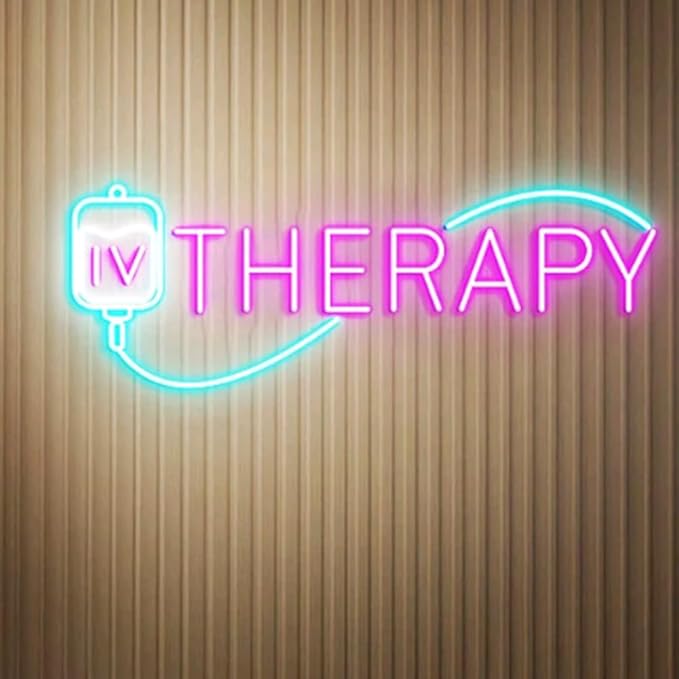 IV Therapy Neon Sign, Iv Injection Room Wall Decor, Med Spa Salon Neon Sign, IV Nutrient Therapy Room Decoration, Iv Drip Led Signs Size:H 8 x W25inches