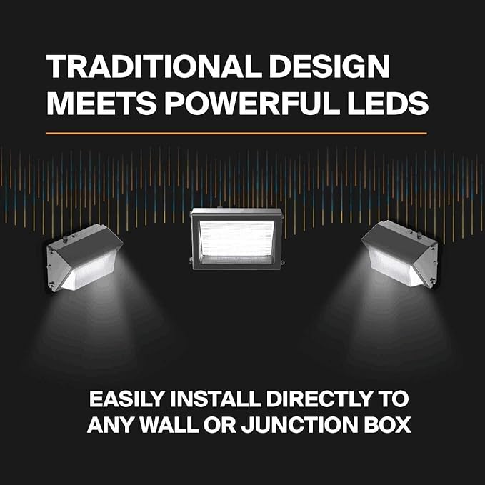 ledmo LED Wall Pack Lights 120W - 15600LM Switch Control 5000K Wall Mount Lighting Commercial and Industrial Outdoor Security Flood Lighting for Buildings,Warehouses, Parking Lots,Yard