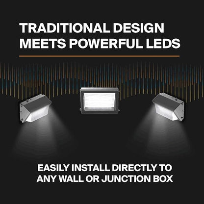 ledmo LED Wall Pack Lights 120W - 15600LM Switch Control 5000K Wall Mount Lighting Commercial and Industrial Outdoor Security Flood Lighting for Buildings,Warehouses, Parking Lots,Yard
