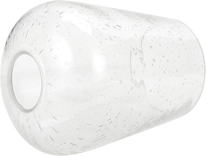 Wine Glass Lamp Shade for Light Fixture, 6.3" Height, 1-5/8 Inch Fitter, 3 Pack Clear Seeded Bubble Effect Glass Shade Replacement Globe