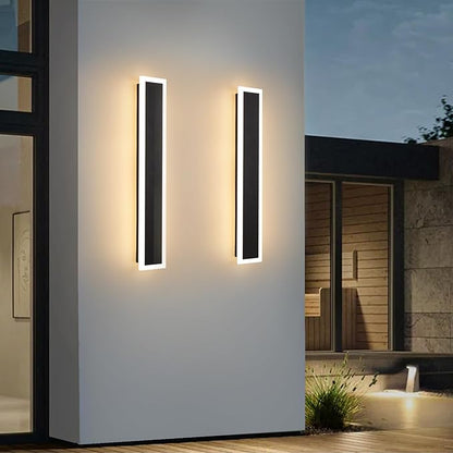 2-Pack Modern Outdoor Lights Led Exterior Light Fixture 23.6in Porch & Patio Light 3000-6000K Frosted White Acrylic Outdoor Sconce Watetproof Suitable for Garage Entry House