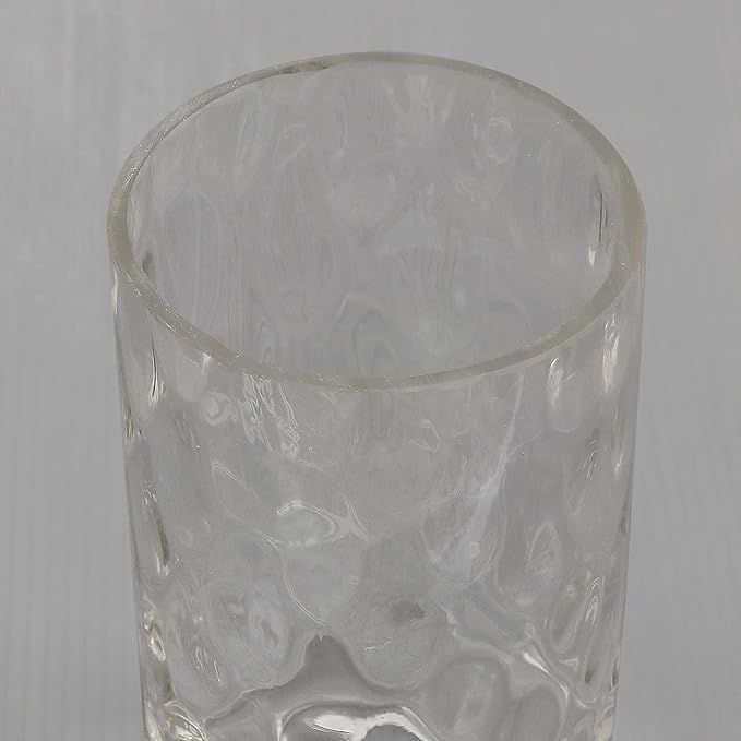 2 Pack Clear Water Ripple Glass Shade, Cylinder Light Fixture Replacement Globe or Cover with 1-5/8-Inch Fitter for Wall Sconce Chandelier Pendant Light, G0002
