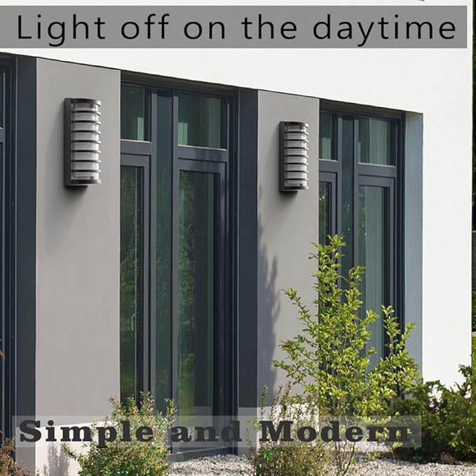 Sytmhoe Modern Outdoor Wall Lights 2Packs, 3000k Warm White LED Exterior Light Fixtures,Wall Mounted Lamps,Matte Black Porch&Patio Light,IP65 Waterproof for Hallway Stairs Gardens(2packs)