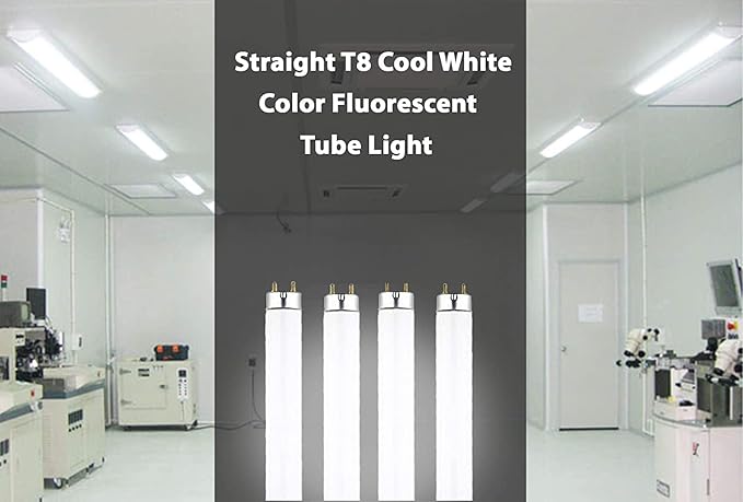 DYSMIO F15T8-DL 15 Watt T8 Straight Tube, Medium Bi-Pin Base, 6500K - Daylight - Pack of 4