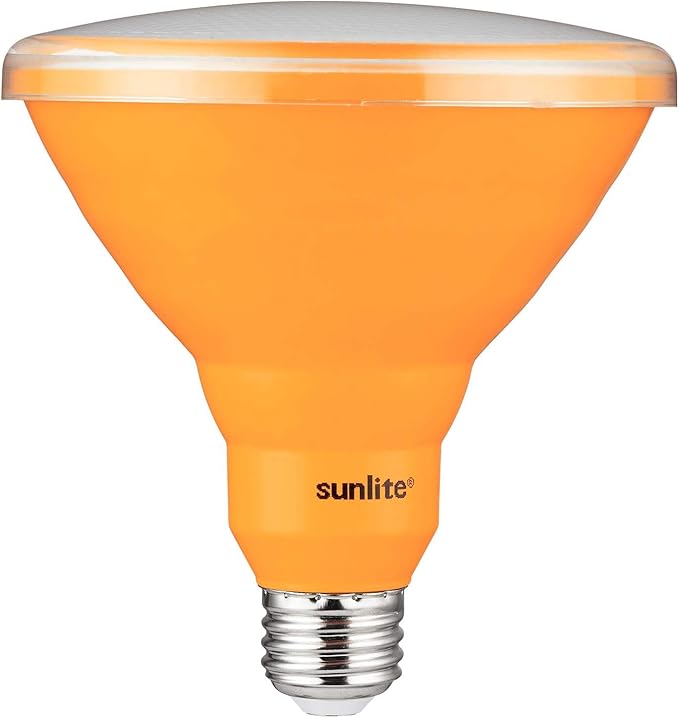 Sunlite 81479 LED PAR38 Colored Recessed Light Bulb, 15 watt (75W Equivalent), Medium (E26) Base, Floodlight, ETL Listed, Amber, 1 Pack