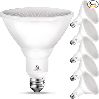 Energetic PAR38 LED Flood Outdoor Light Bulb, 5000K Daylight, 90 Watt Equivalent (11W), Wet Rated, 900LM, E26 Base, Non-Dimmable, 6 Pack
