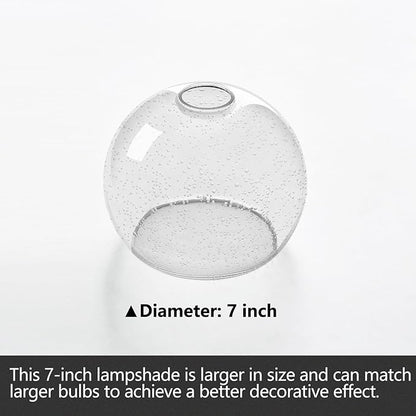 ANYLOVE Hammered Glass Globe Shade，Fixture Replacement Shade,7" Diameter, Replacement with 1.65 Inch Fitter for Wall Lamps Chandeliers or Ceiling Light