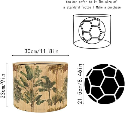 Floral Bamboo Lampshade With Tropical Plants Bamboo Made, Suitable For Floor Lamps And Desk Lamps, Art deco, Rustic And Elegant, Groovy Unique(11.8 * 9Inch) (Tropical Tree B)