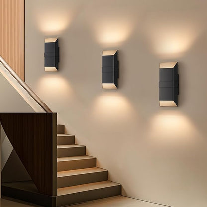 Outdoor Lights Fixture, Modern Led Wall Sconce Indoor, Black Exterior Wall Lights for House, Front Porch Light Outdoor Wall Mount, Patio Lights Fixture for Garage, Yard, 3000K