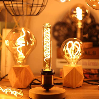 T10 Vintage LED Edison Light Bulbs 60 Watt, 4-Pack Dimmable T30 6W2200K Amber Warm Light Bulbs, E26 Base, 6W LED Equal 60 Watt Incandescent Bulbs,Decorative Antique Spiral Long Bulb,7.3inch