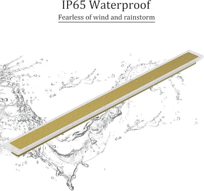2Pack 39.4In Long Outdoor LED Wall Lights IP65 Waterproof Modern Exterior Wall Light 3000K Linear Outdoor Lights for Courtyard Porch(Gold)