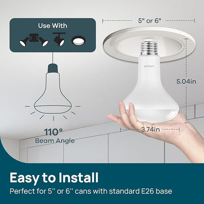 Linkind BR30 LED Flood Light Bulbs Indoor, 65W Equivalent Dimmable LED Recessed Bulbs, 10W 850 Lumens, 5000K Daylight E26 Base, Recessed Can Light Bulb for Bedroom Dining Room Bathroom, 12 Packs