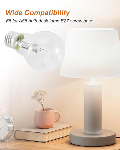 A55 E27 Halogen Bulb 10 Pack 220V 2700K 96 * 55mm 100W Clear Glass Lamps Fit for Use in Home or Shops and Offices