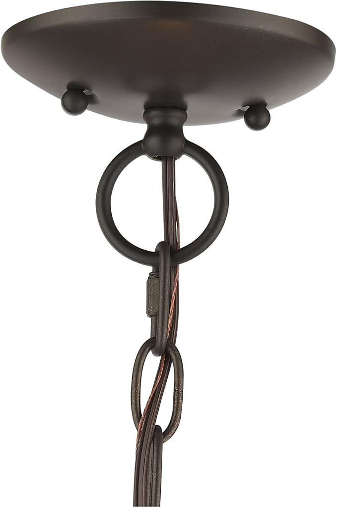 Livex Lighting 40925-04 5 Light Black Chandelier, Black w/Brushed Nickel Cluster