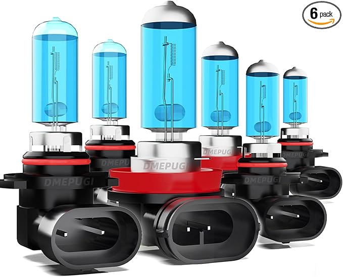 compatible with CHEVY MALIBU 2013-2015 halogen lights,9005/HB3/H10 High Beam + H11/H8/H9 Low Beams + 9145 halogen Fog Light Bulbs, Bright Halogen Replacement Headlight Bulbs,Pack of 6
