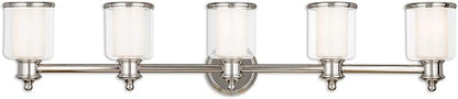 Livex Lighting 40215-35 Transitional Five Light Bath Vanity from Middlebush Collection in Polished Nickel Finish