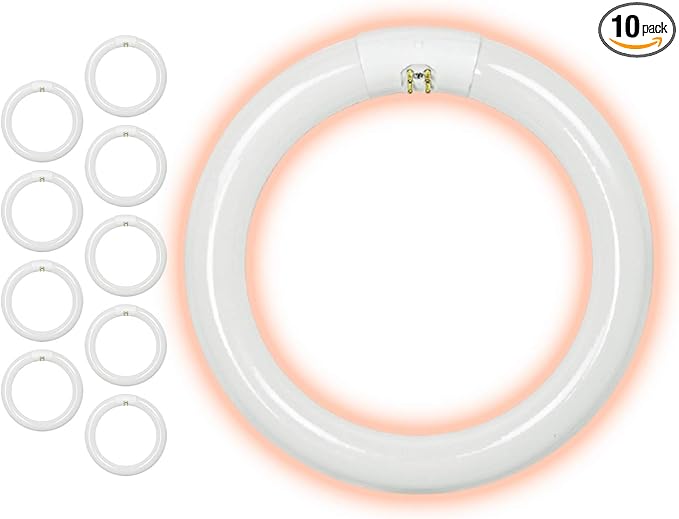 GoodBulb 32-Watt 9 Inch T9 Fluorescent Circline Light Bulb 4100K Cool White Light Color G10q Base High Output 2027 Lumens 10000 Life Hours 80 CRI Pack of 10 Bulbs