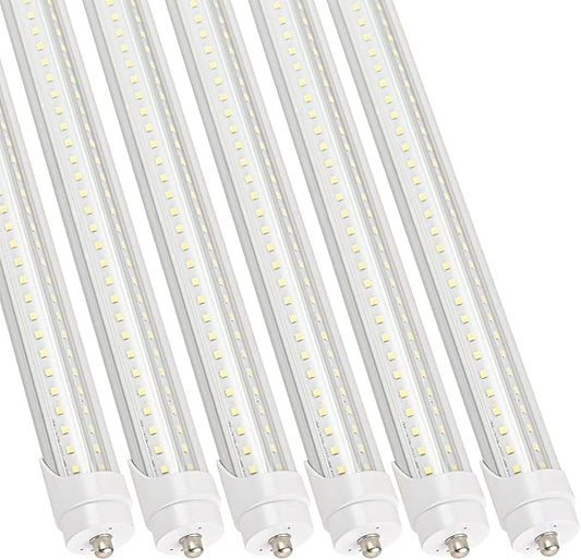 6 Pack 4FT T8 LED Tube Light Bulbs 24W Single Pin Fa8 Cap with Ultra Bright Dual-Row LED 6000K Daylight 4 Foot T10 T12 Fluorescent Replacement for Garage, Shop, Warehouse