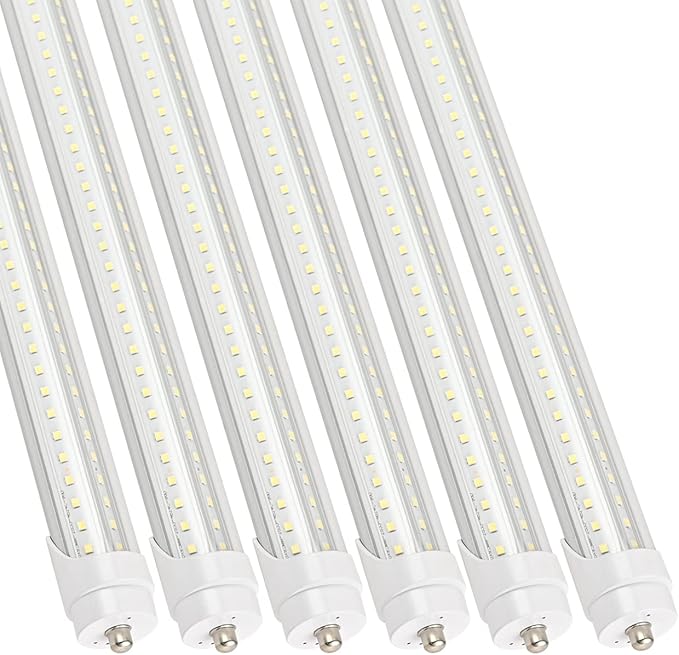 6 Pack 6FT T8 LED Tube Light Bulbs 40W 6000K Daylight with Dual-Row LED Single pin Fa8 Cap 6 Foot T10 T12 Fluorescent Lamp Replacement for Garage, Shop, Warehouse