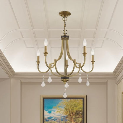 Livex Lighting 5 Lt Antique Brass Chandelier