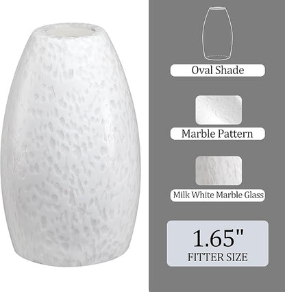 Mini Glass Pendant Light 1-Pack with Handblown Milk White Art Oval Glass Lamp Ceiling Hanging Light, for Dining Room,Kitchen,Foyer,Hallway 4.72"