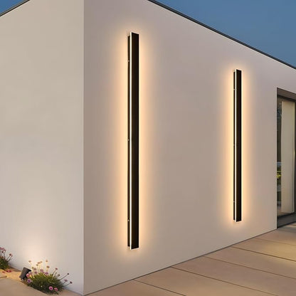 2Pack Modern Outdoor Wall Lights 79" Black Porch Wall Light 3000K Anti Rust Exterior Wall Sconces Long LED Linear Exterior Lighting Fixtures for Living Room Garage Swimming Pools