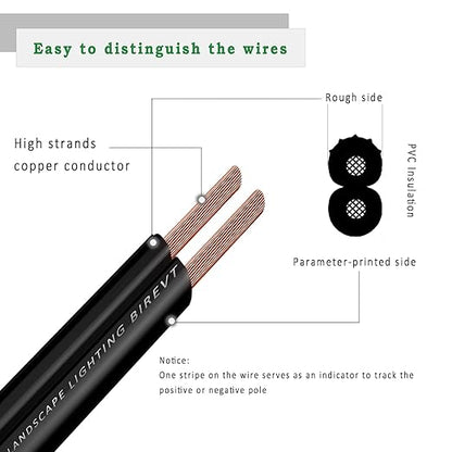 Low Voltage Landscape Lighting Wire - Outdoor Direct Burial Underground Low-Energy Circuit Cable (14/2 Black, 265ft)