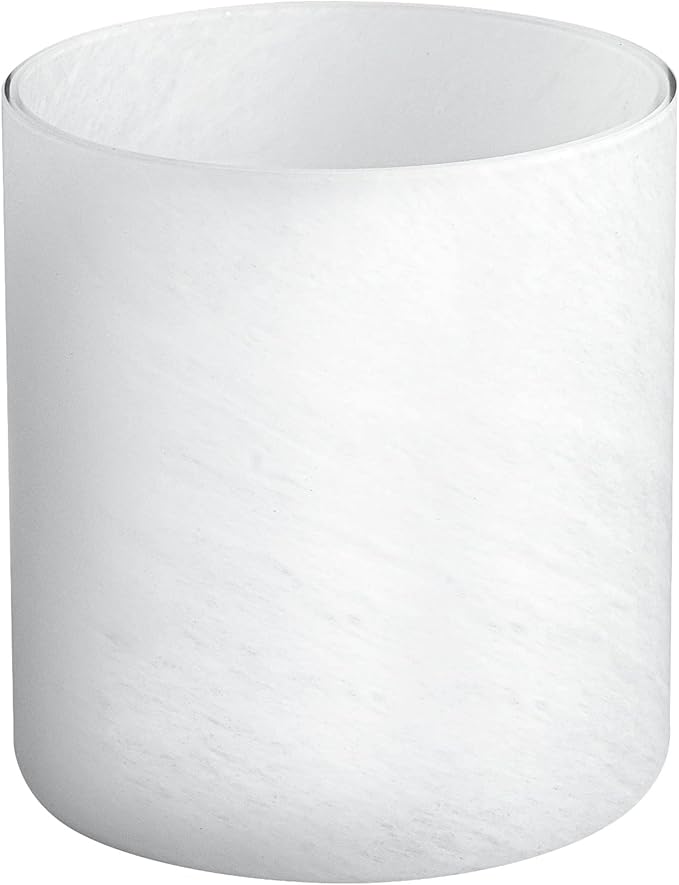 1 Pack Alabaster White Glass Lamp Shade, Cylinder Glass Lamp Shade Replacement with 1-5/8-inch Fitter Opening for Pendant light, Desk lamp,Wall Sconces and Bathroom Vanity lights.
