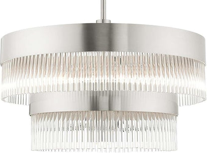 Livex Lighting 49825-91 6 Light Brushed Nickel Chandelier