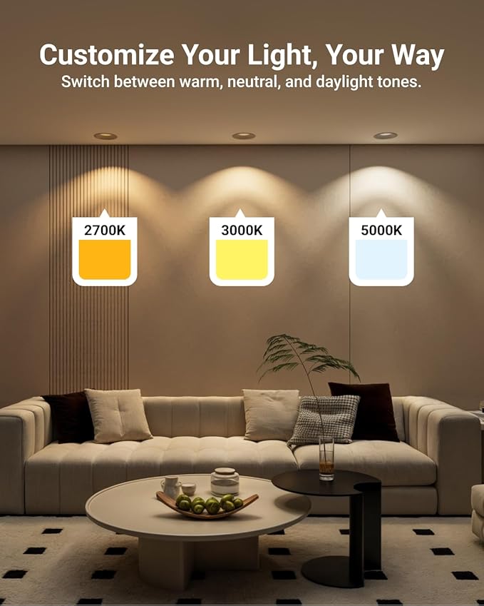 Sunco 12 Pack BR30 Light Bulbs LED, Recessed Can Light Bulbs, Indoor Flood Bulb, 850 LM, 11W (65W Equivalent), Selectable CCT 2700K/3000K/5000K, Dimmable, E26 Base, for Home, Kitchen, Bedroom UL