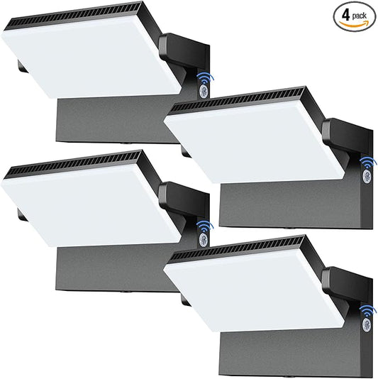 Modern Sleek Flood Lights Outdoor, 120W 5000K Dusk-to-Dawn Photocell with 360° Rotation, 18000LM IP65 Waterproof LED Security Wall Pack for Building,Yard,Driveway (4 Pack)