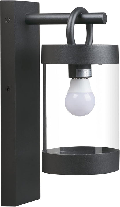 Dusk to Dawn Outdoor Wall Lighting 2 Pack Black Exterior Wall Lantern Sconce Fixture with E26 Base for Porch Patio Garage House