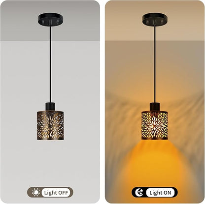 Metal Lamp Shades Set of 2, Cylinder Antique Bronze Metel Lamp Shade Light Fixture Replacement Metal Globe with 1-5/8-Inch Fitter Opening, Diameter 4.75” Height 5.0"