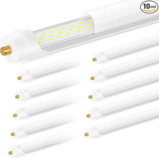 8 Foot Led Lights, T8 8ft Led Bulbs, 72W 9000LM F96t12 Replacement Tubes, Frosted Cover, Fluorescent Light Bulb, 5000K led Shop Light(10 Pack)