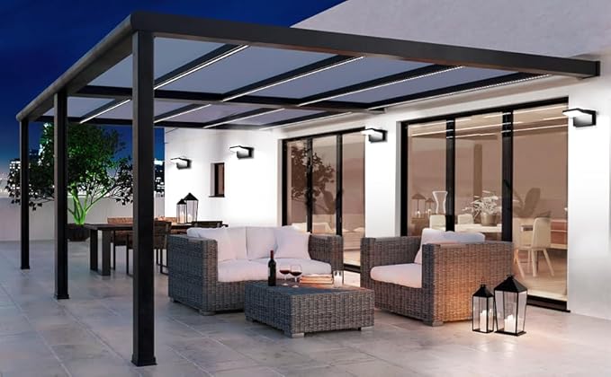 Outdoor Wall Sconces 350 ° Adjustable Black Wall Lights 6000K Modern Security Commercial Exterior Wall Mount Fixture Waterproof 3 Pack