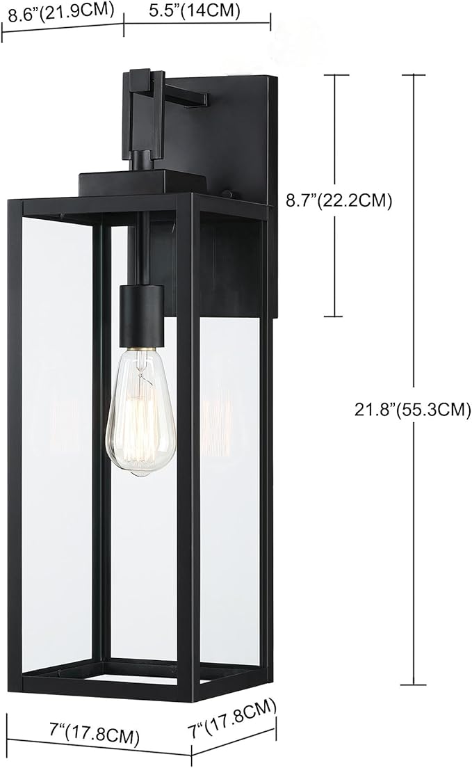 2 Pack 22" Large Size Outdoor Wall Sconce,22 Inch Outdoor Wall Lantern Light for Garage Porch Light Extra Large Exterior Light Fixture for Porch Patio