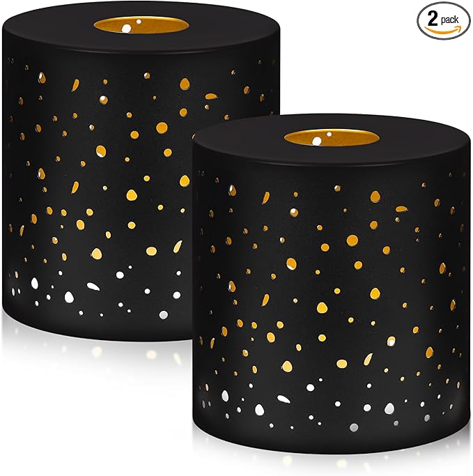 2 Pack Small Metal Lamp Shades, Cylinder Metal Lamp Shade with 1-5/8" Fitter, Lampshade Replacement for Lighting Fixture, Chandelier, Table Lamps, Wall Lamp, Floor Lamp, Diameter 4.75 in Height 5 in