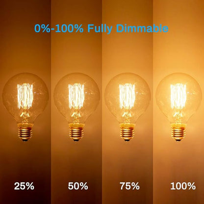 G25(G80) Globe Bulb Edison Light Bulbs, 60W Retro Incandescent Bulb, E26 Medium Base, 240 Lumens 2100K Warm White, Dimmable Home Light-4Pack
