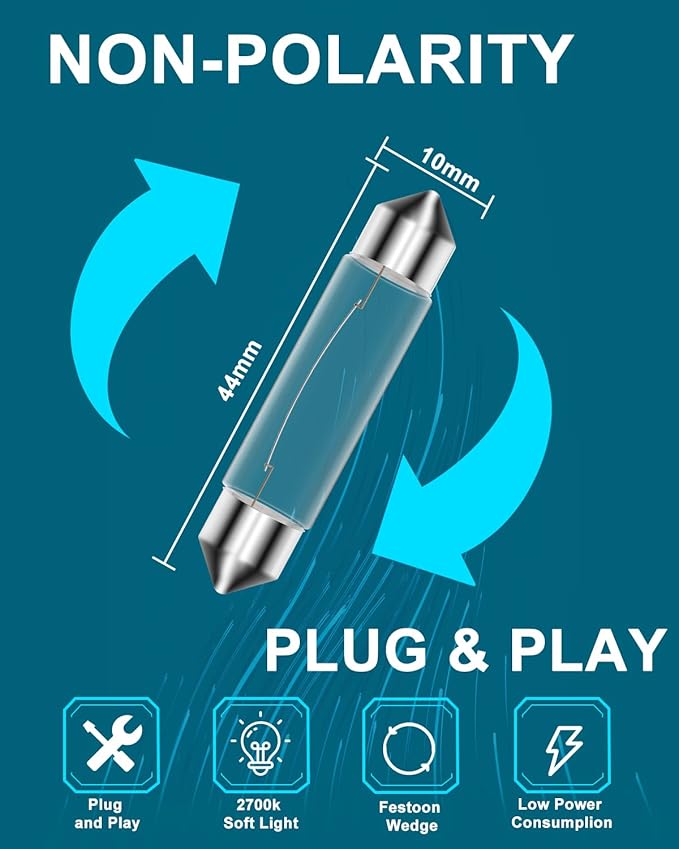 Under Cabinet Light Bulbs Xenon Festoon Light Bulb 12v 10w Festoon Bulb T3 44MM Festoon UnderCabinet Bulb 2700K 12 PCS